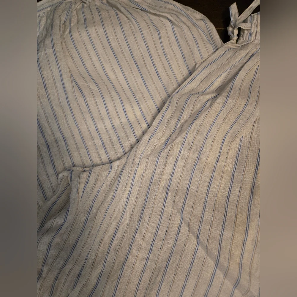 Zara Striped Balloon Pants Linen Fabric Size M-L - Picture 10 of 10